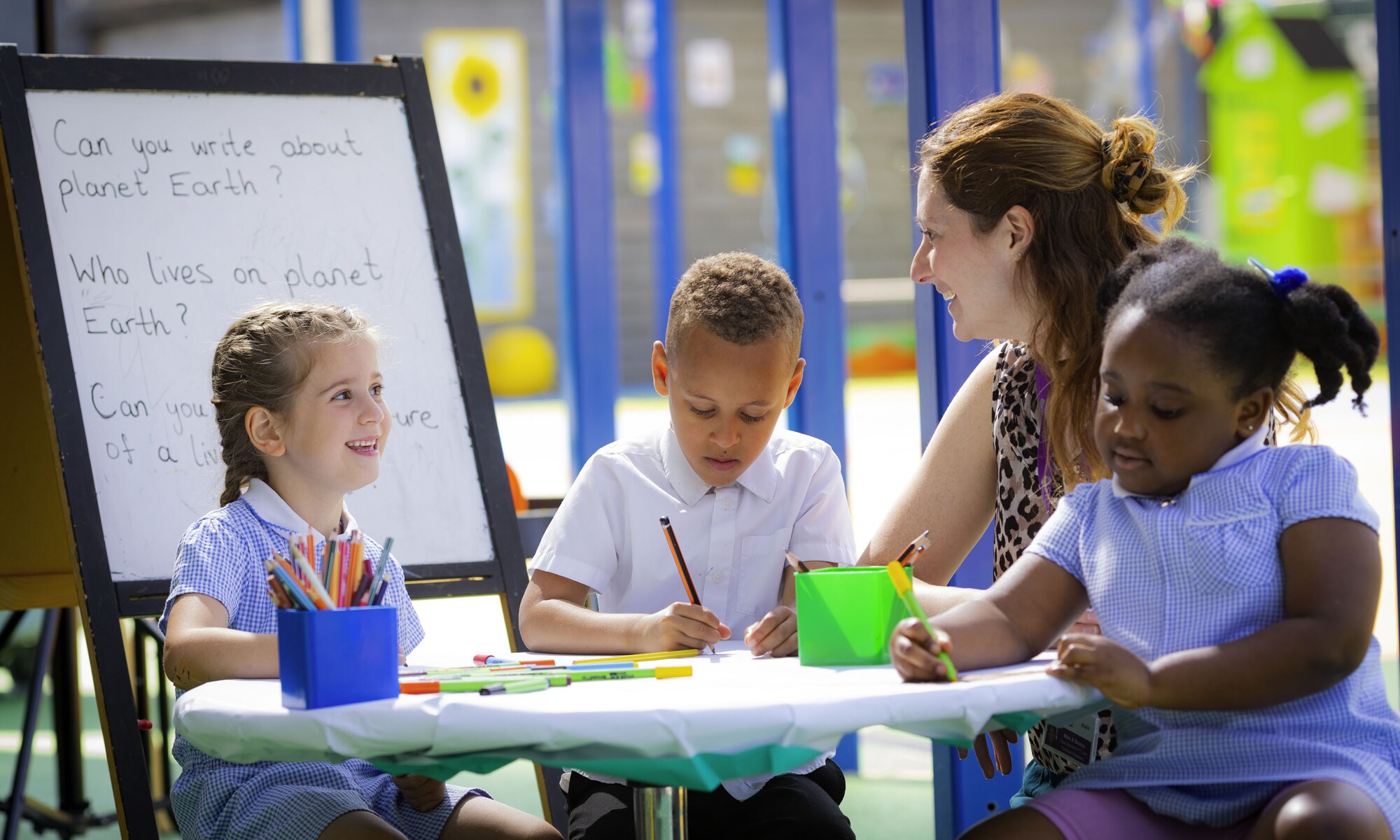 Turnham Academy Image of Pupils and Teacher